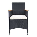 Garden Chairs 2 Pcs With Cushions Poly Rattan Black