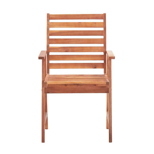 Outdoor Dining Chairs 2 Pcs Solid Acacia Wood