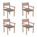 Garden Chairs 4 Pcs With Cushions Solid Teak Wood
