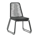 Stackable Outdoor Chairs 2 Pcs Pe Rattan Black