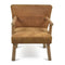Wooden Leather Chair Tan And Natural 68X75X95Cm