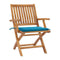 Garden Chairs 2 Pcs With Blue Cushions Solid Teak Wood 56X58X88 Cm