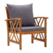 Garden Chairs With Dark Grey Cushions 2 Pcs Solid Acacia Wood