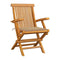 Garden Chairs With Beige Cushions 2 Pcs Solid Teak Wood With Armrest