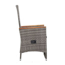 Reclining Garden Chairs 2 Pcs With Dark Grey Cushions Poly Rattan Grey