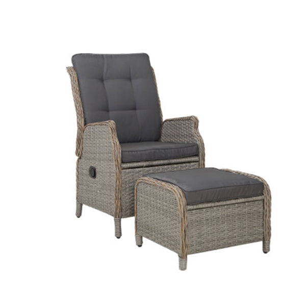Recliner Chair Sun Lounge Setting Outdoor Furniture Patio Wicker Sofa