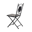 Mosaic Bistro Chairs Powder Coated Iron Frame 2 Pcs