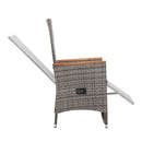 Reclining Garden Chairs 2 Pcs With Dark Grey Cushions Poly Rattan Grey