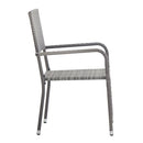 Outdoor Dining Chairs 2 Pcs Poly Rattan Grey