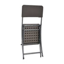 Folding Garden Chairs 2 Pcs Hdpe And Steel Brown