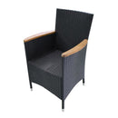Garden Chairs 2 Pcs With Cushions Poly Rattan Black