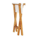 Folding Chairs 2 Pcs Solid Teak Wood And Fabric Cream White