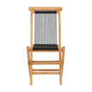 Folding Garden Chairs 2 Pcs Solid Teak Wood And Rope