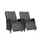 Recliner Chairs Sun Lounge Furniture Setting Patio Wicker Sofa 2Pcs
