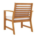 Garden Chairs 2 Pcs With Cream Cushion Solid Acacia Wood