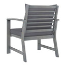 Garden Chairs 2 Pcs With Dark Grey Cushions Solid Acacia Wood