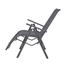 Reclining Deck Chair Aluminium And Textilene Black