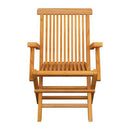 Garden Chairs With Armrest 3 Pcs Solid Teak Wood