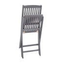 2 Pcs Folding Outdoor Chairs Solid Acacia Wood