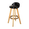 2X Levede Leather Swivel Bar Stool Kitchen Stool Dining Chair Black