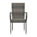 Stackable Outdoor Chairs 2 Pcs Grey Poly Rattan