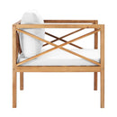 Garden Chair With Cream Cushions Solid Teak Wood