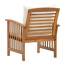 Garden Chairs With Cream White Cushions 2 Pcs Solid Acacia Wood