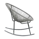 Outdoor Rocking Moon Chair Grey Poly Rattan