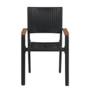 Outdoor Chairs 2 Pcs Poly Rattan Black