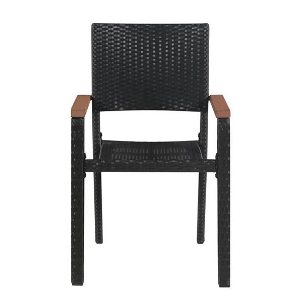 Outdoor Chairs 2 Pcs Poly Rattan Black