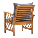 Garden Chairs With Dark Grey Cushions 2 Pcs Solid Acacia Wood