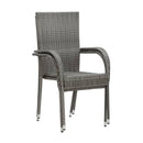 Stackable Outdoor Chairs 2 Pcs Grey Poly Rattan
