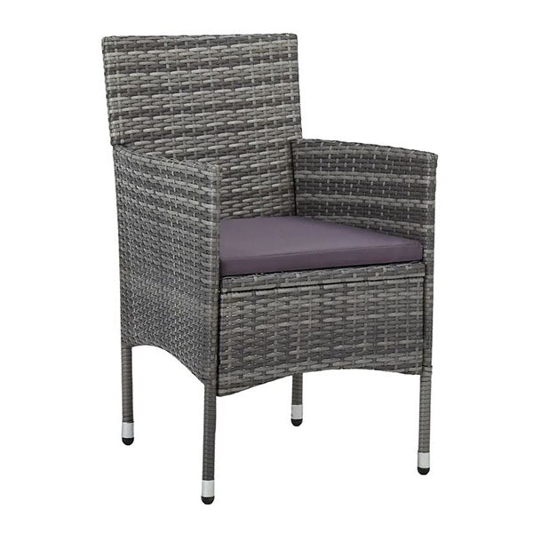 Garden Dining Chairs 2Pcs Poly Rattan Black