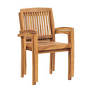 Stacking Garden Dining Chairs 2 Pcs Solid Teak Wood