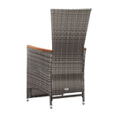 Reclining Garden Chairs 2 Pcs With Dark Grey Cushions Poly Rattan Grey