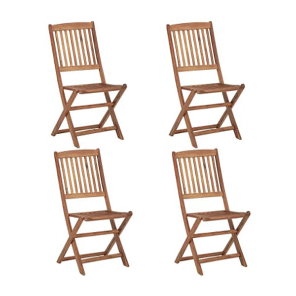 4 Pcs Folding Outdoor Chairs Solid Acacia Wood