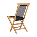 Folding Garden Chairs 2 Pcs Solid Teak Wood And Rope