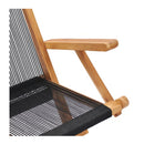 Folding Garden Chairs With Armrest 2 Pcs Solid Teak Wood And Rope