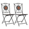 Mosaic Bistro Chairs Powder Coated Iron Frame 2 Pcs