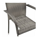 Stackable Outdoor Chairs 2 Pcs Grey Poly Rattan
