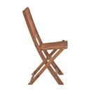 2 Pcs Folding Outdoor Chairs Solid Acacia Wood