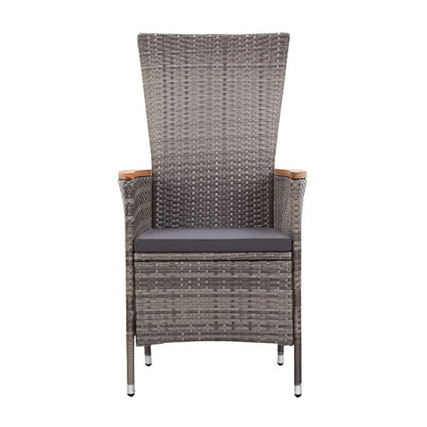 Outdoor Chairs 2 Pcs With Cushions Poly Rattan Grey