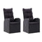 Reclining Garden Chairs 2 Pcs With Cushions Pe Rattan Black