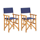 2 Pcs Directors Chairs Solid Acacia Wood