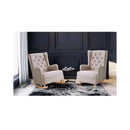 Rocking Armchair Fabric Lounge Recliner Beige