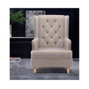 Rocking Armchair Fabric Lounge Recliner Beige