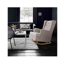 Rocking Armchair Fabric Lounge Recliner Beige