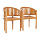 Banana Chairs 2 Pcs Solid Teak Wood Waterbase Finish