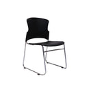 Uranus Heavy Duty Pvc Sled Base Visitor Lunchroom Chair Black