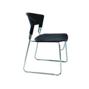 Uranus Pvc Sled Base Visitor Lunchroom Chair Black